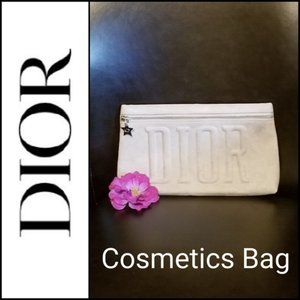 Christian Dior Cosmetics Bag in Light Grey Velour